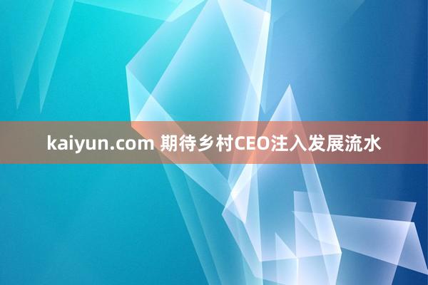 kaiyun.com 期待乡村CEO注入发展流水