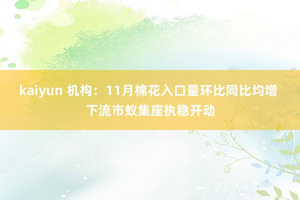 kaiyun 机构：11月棉花入口量环比同比均增 下流市蚁集座执稳开动