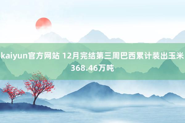 kaiyun官方网站 12月完结第三周巴西累计装出玉米368.46万吨