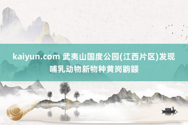 kaiyun.com 武夷山国度公园(江西片区)发现哺乳动物新物种黄岗鼩鼹