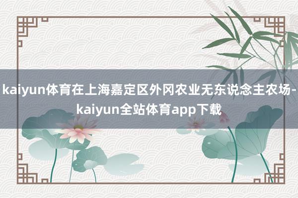 kaiyun体育在上海嘉定区外冈农业无东说念主农场-kaiyun全站体育app下载