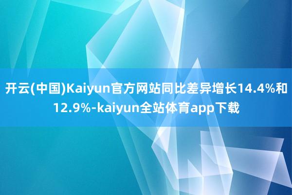 开云(中国)Kaiyun官方网站同比差异增长14.4%和12.9%-kaiyun全站体育app下载