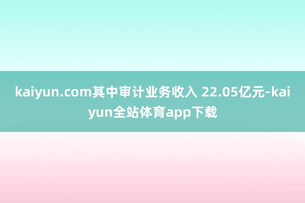 kaiyun.com其中审计业务收入 22.05亿元-kaiyun全站体育app下载