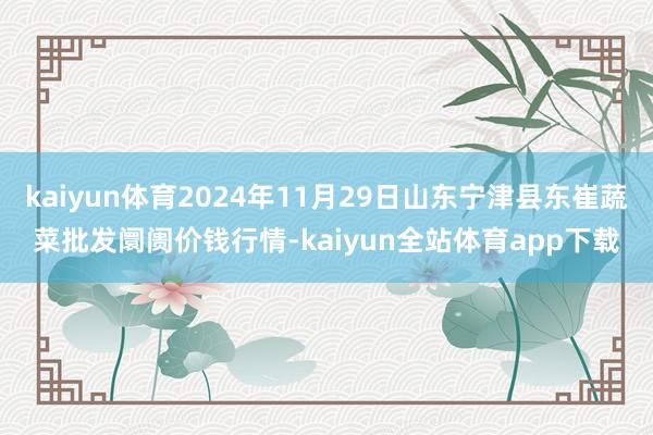 kaiyun体育2024年11月29日山东宁津县东崔蔬菜批发阛阓价钱行情-kaiyun全站体育app下载