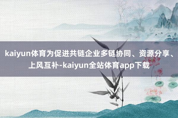 kaiyun体育为促进共链企业多链协同、资源分享、上风互补-kaiyun全站体育app下载