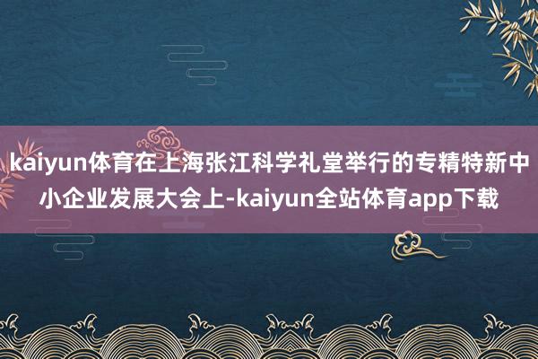 kaiyun体育在上海张江科学礼堂举行的专精特新中小企业发展大会上-kaiyun全站体育app下载