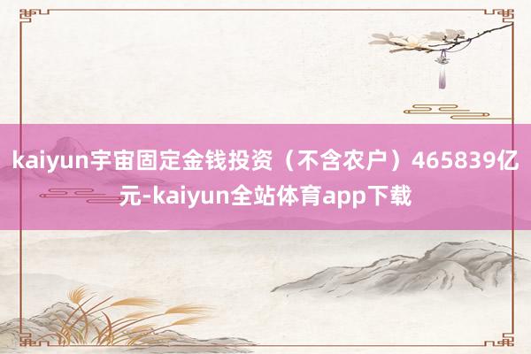 kaiyun宇宙固定金钱投资（不含农户）465839亿元-kaiyun全站体育app下载