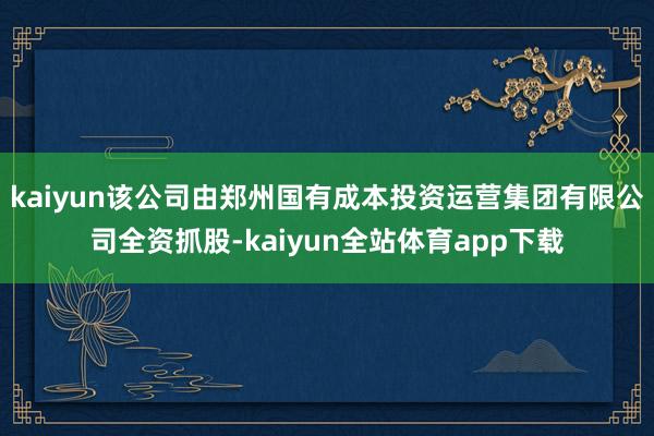 kaiyun该公司由郑州国有成本投资运营集团有限公司全资抓股-kaiyun全站体育app下载