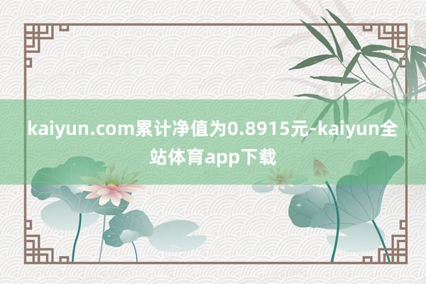 kaiyun.com累计净值为0.8915元-kaiyun全站体育app下载