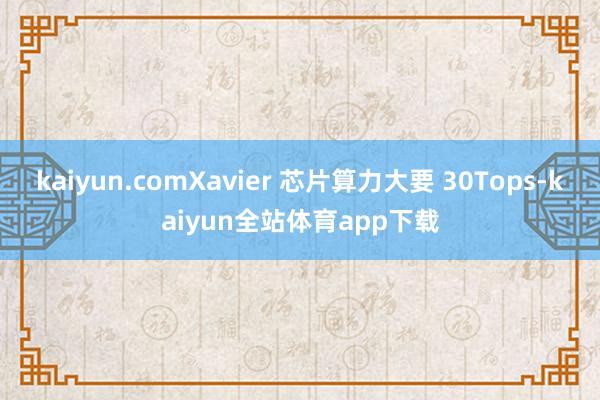 kaiyun.comXavier 芯片算力大要 30Tops-kaiyun全站体育app下载