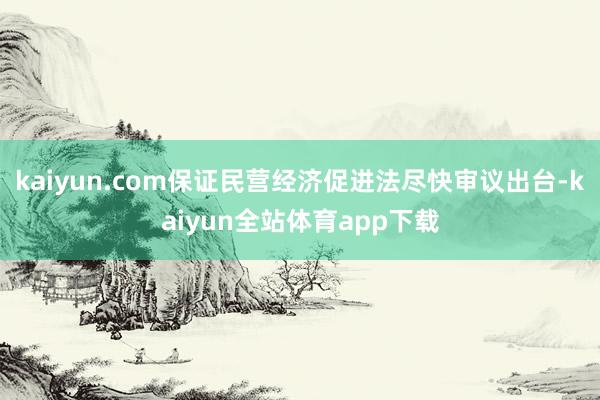 kaiyun.com保证民营经济促进法尽快审议出台-kaiyun全站体育app下载